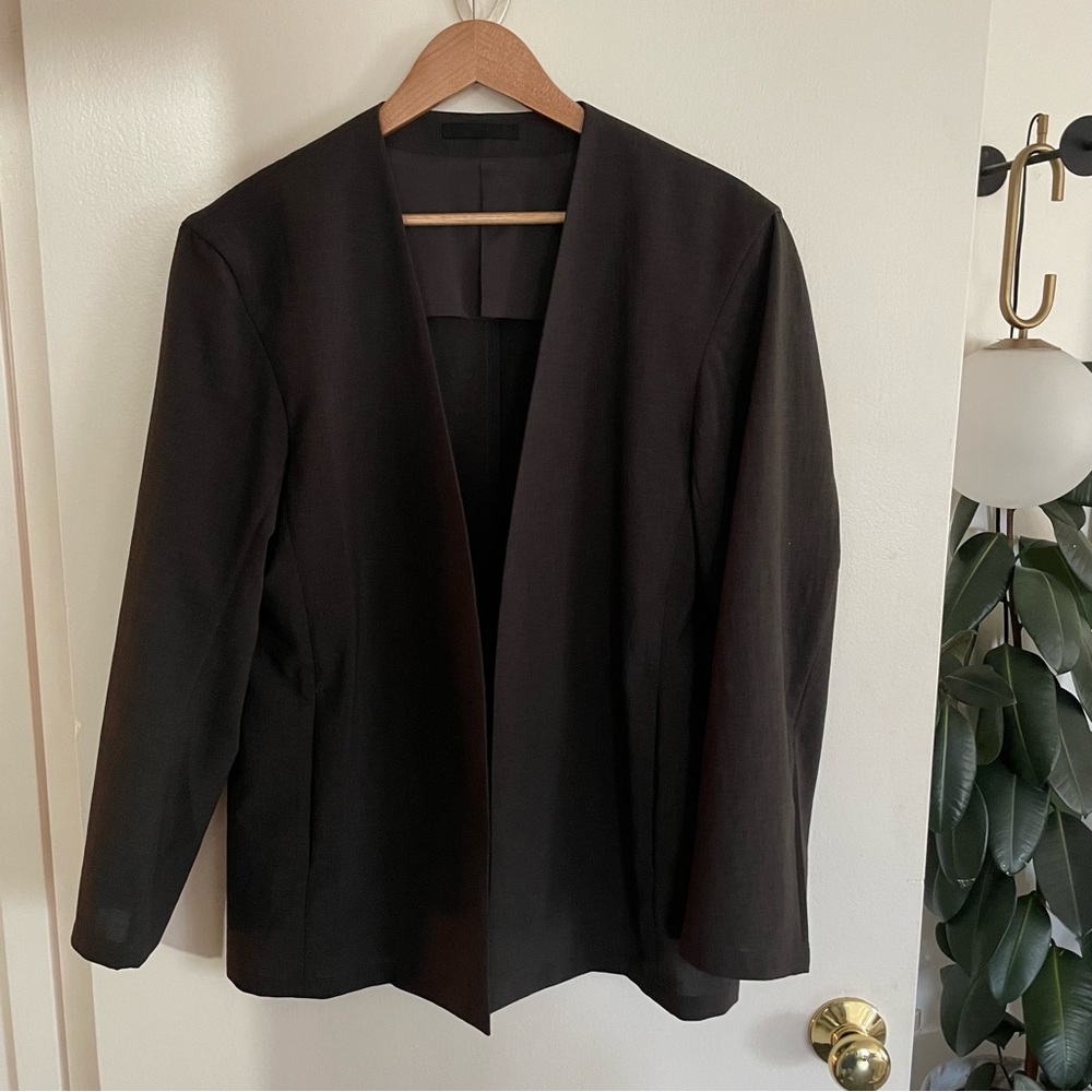 Adam Et Rope Collarless Blazer Jacket size M